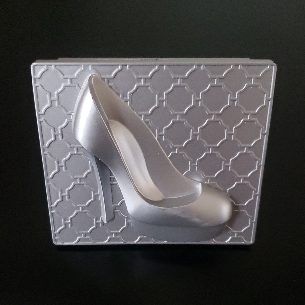 Double Mirror Silver Toned High Heel Shoe Design 3 Inch Compact - NWT